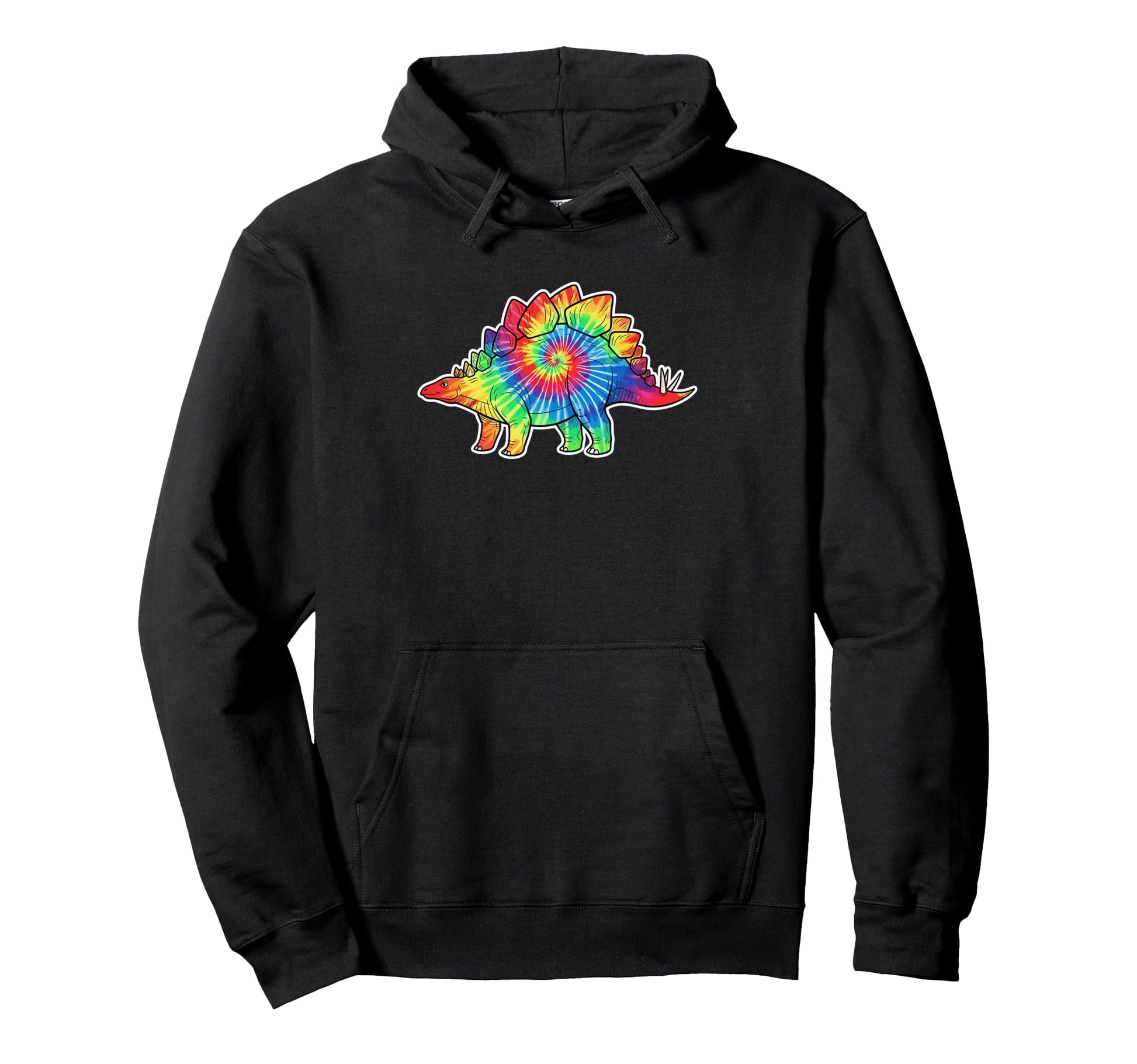 Tie Dye Stegosaurus Dinosaur Rainbow Hoodie - Streetwear Style for Adults - T-Shirt, Sweatshirt, Hoodie
