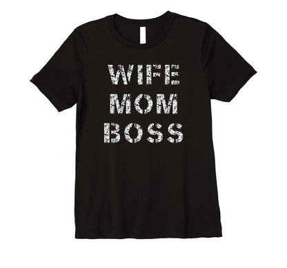 Womens Distressed Wife Mom Boss 90S T-Shirt - Aesthetic Graphic Unisex - T-Shirt, Sweatshirt, Hoodie