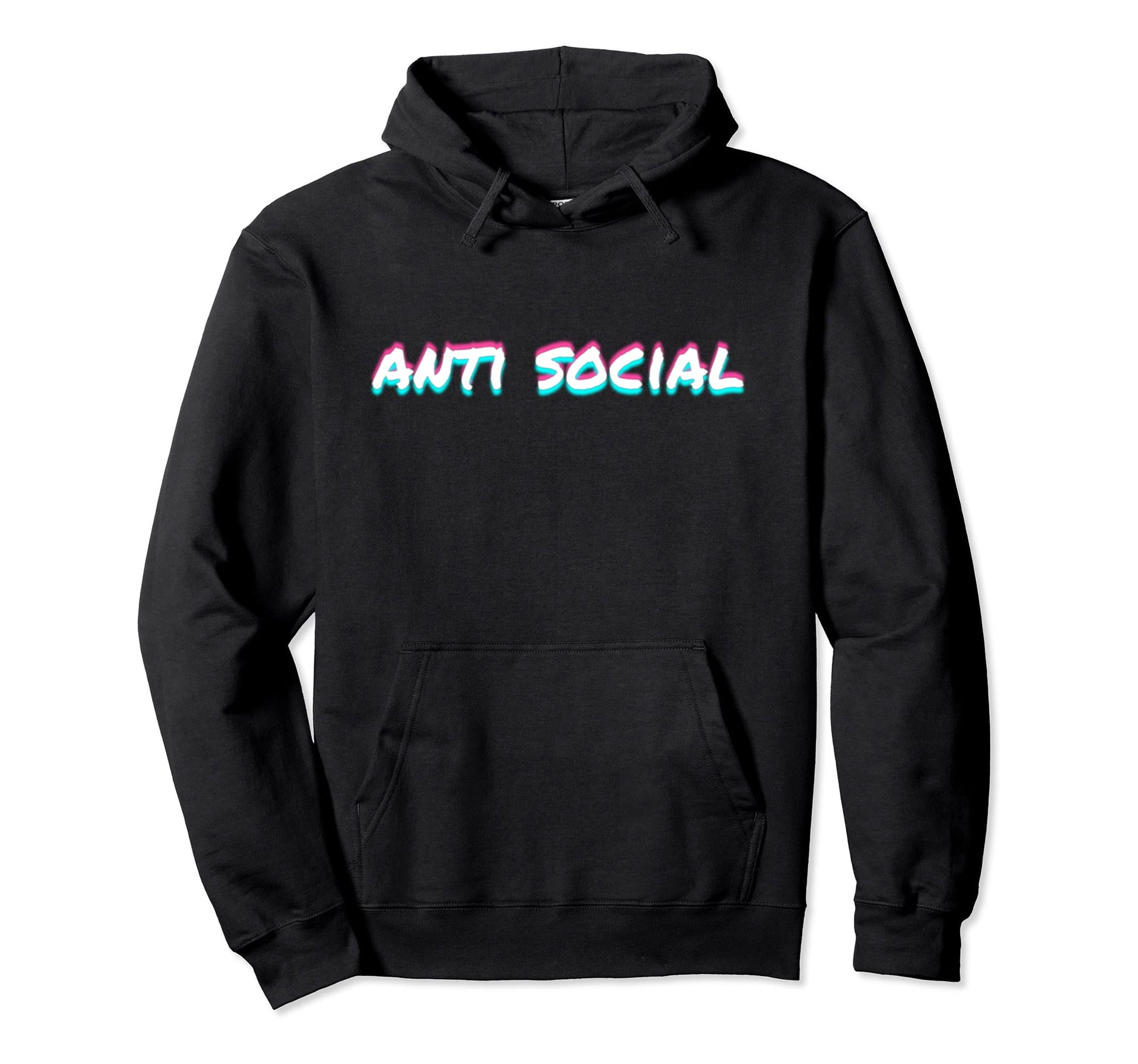 Anti Social Vaporwave Aesthetic Glitch Hoodie - Minimalist Print Men Women - T-Shirt, Sweatshirt, Hoodie