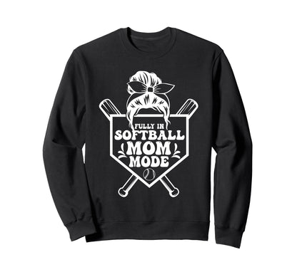 Softball Mom Mothers Day Sweatshirt - Fun Novelty Design for Adults - T-Shirt, Sweatshirt, Hoodie