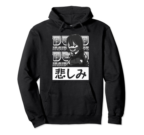 Sad Japanese Anti Social Soft Grunge Hoodie - Streetwear Style Men Women - T-Shirt, Sweatshirt, Hoodie