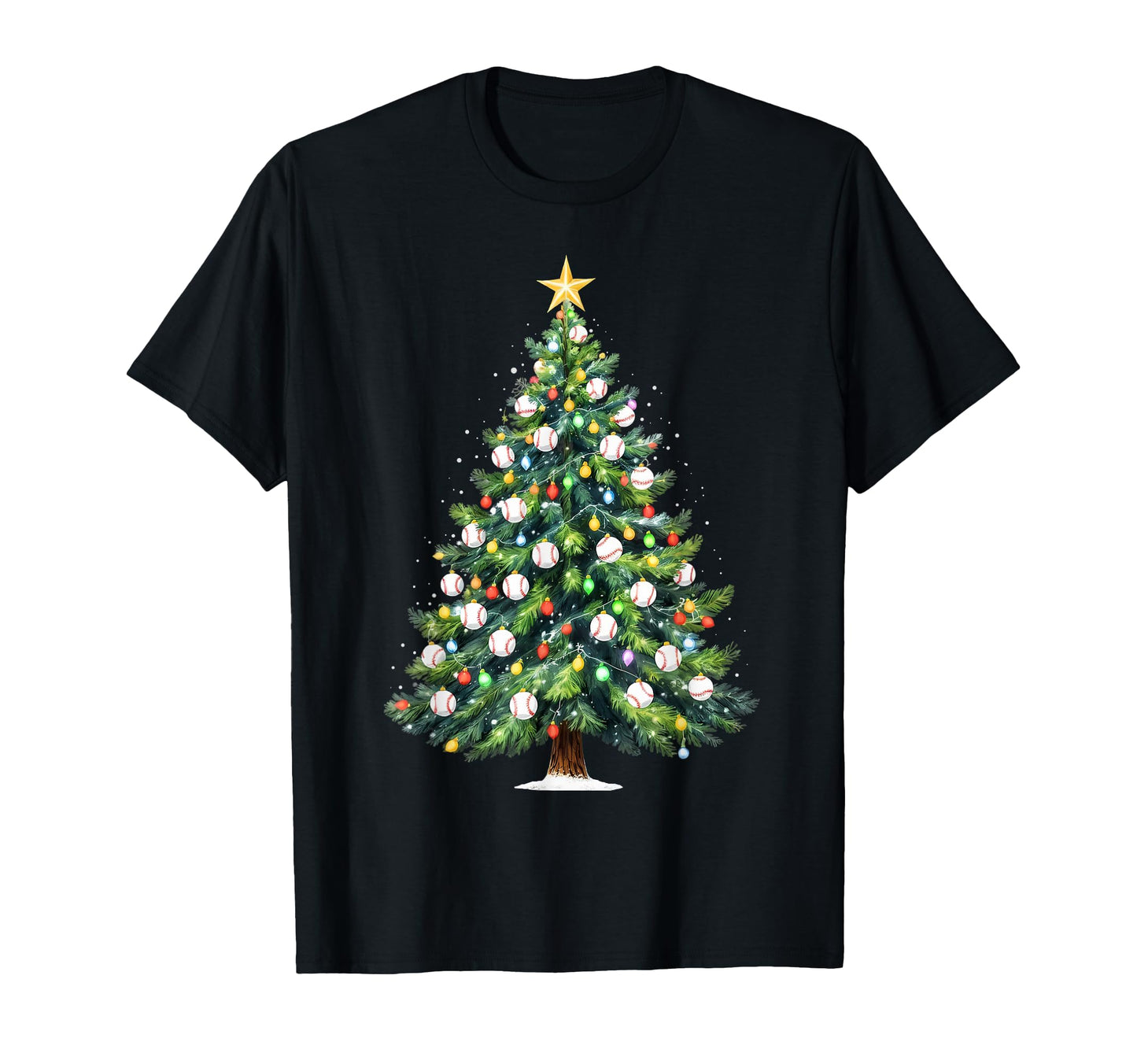 Baseball Tree Lights Funny Family T-Shirt - Aesthetic Graphic Unisex - T-Shirt, Sweatshirt, Hoodie