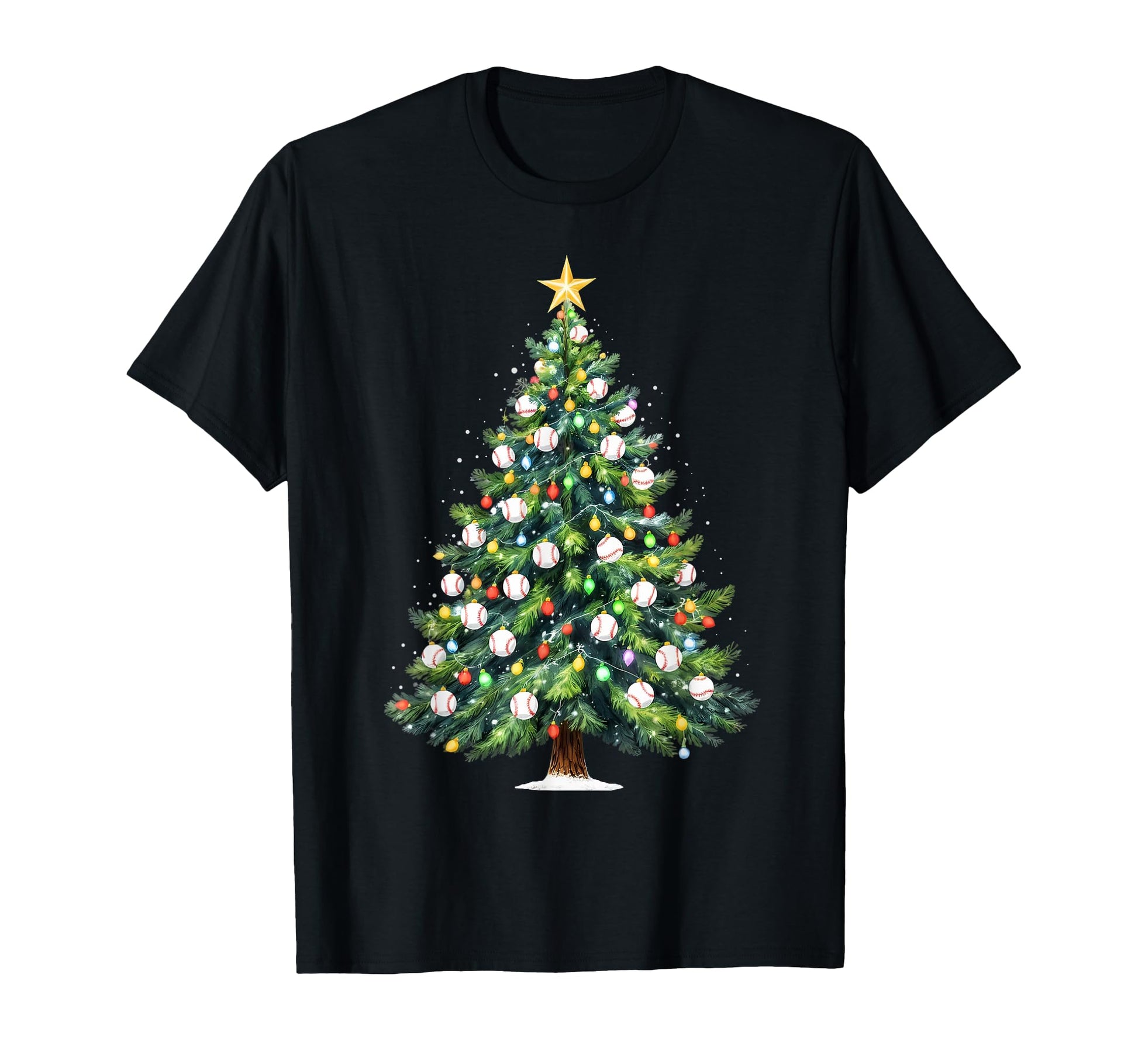 Baseball Tree Lights Funny Family T-Shirt - Aesthetic Graphic Unisex - T-Shirt, Sweatshirt, Hoodie