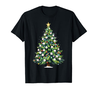 Baseball Tree Lights Funny Family T-Shirt - Aesthetic Graphic Unisex - T-Shirt, Sweatshirt, Hoodie