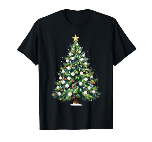 Baseball Tree Lights Funny Family T-Shirt - Aesthetic Graphic Unisex - T-Shirt, Sweatshirt, Hoodie