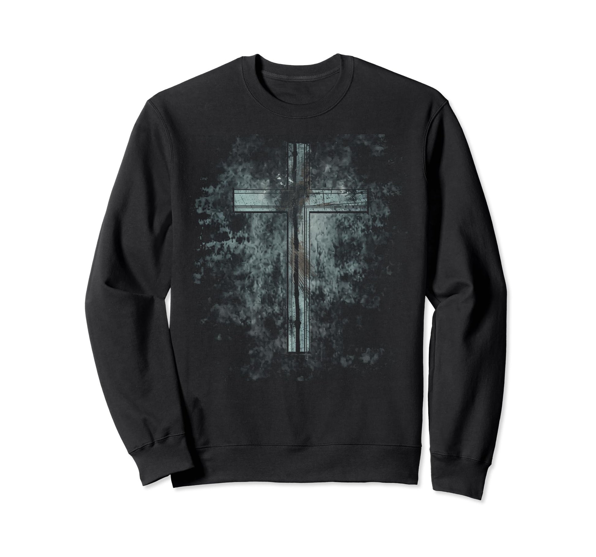 Cross Distressed 90S Goth Grunge Sweatshirt - Custom Art Print for Adults - T-Shirt, Sweatshirt, Hoodie