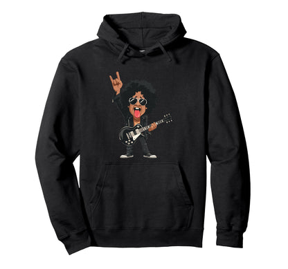 Funny Guitarist Rock Music Hairy Hoodie - Fun Novelty Design Men Women - T-Shirt, Sweatshirt, Hoodie