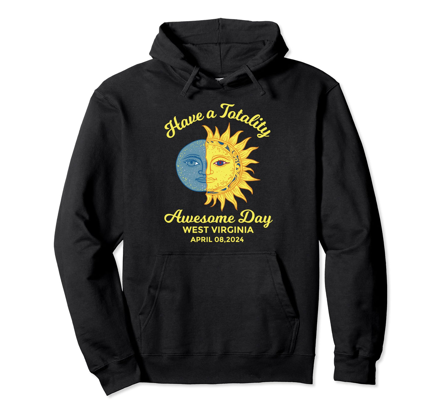 Total Solar Eclipse West Virginia Hoodie - Aesthetic Graphic for Adults - T-Shirt, Sweatshirt, Hoodie
