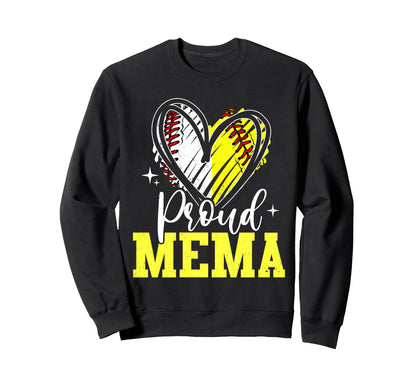 Proud Mema Baseball Softball Sweatshirt - Minimalist Print for Adults - T-Shirt, Sweatshirt, Hoodie