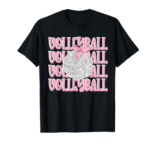 Volleyball Mom Game Day Coquette Bow Team T-Shirt - Trendy Graphic Unisex - T-Shirt, Sweatshirt, Hoodie