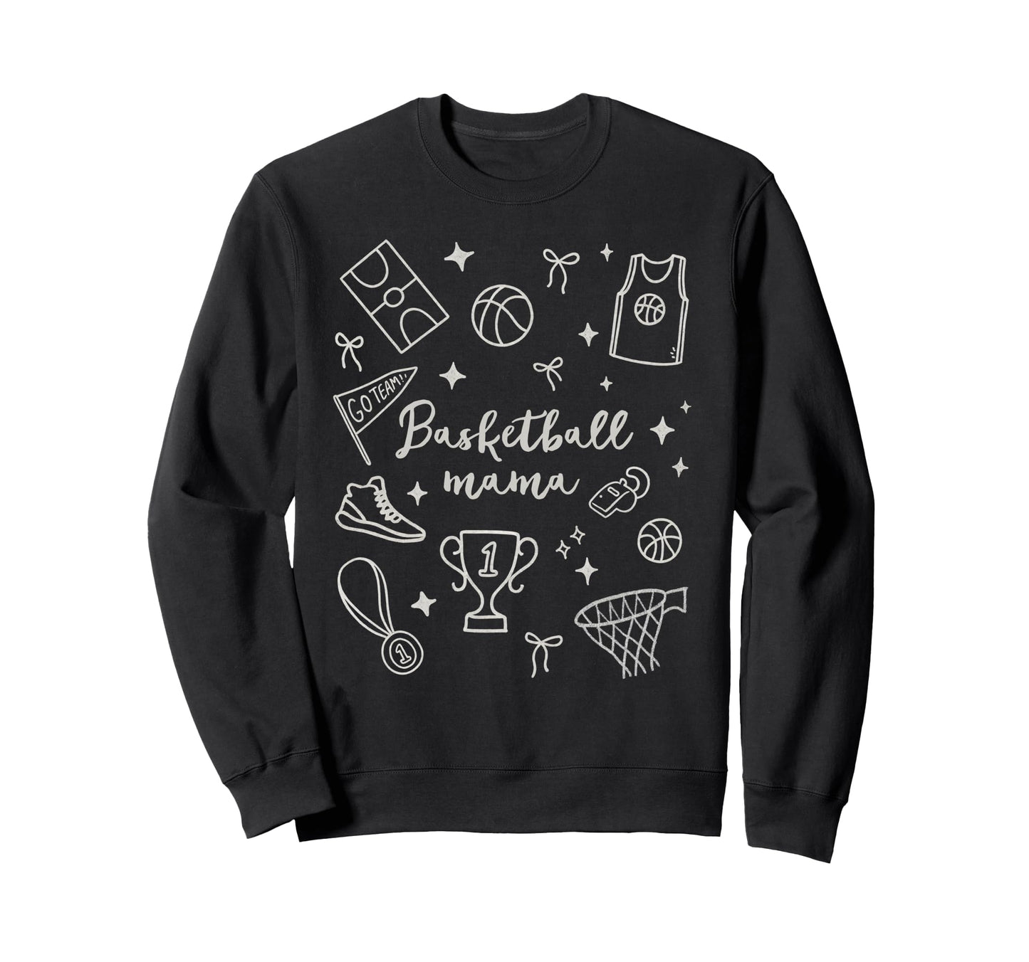 Basketball Mama Basketball Mom Sweatshirt - Graphic Print Men Women - T-Shirt, Sweatshirt, Hoodie