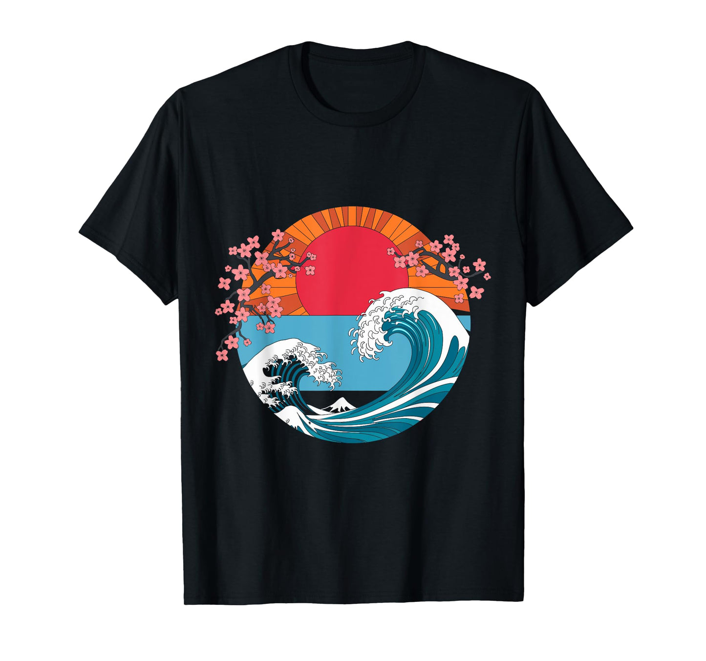 Big Wave Vaporwave Aesthetic 80S Anime T-Shirt - Graphic Print Unisex - T-Shirt, Sweatshirt, Hoodie