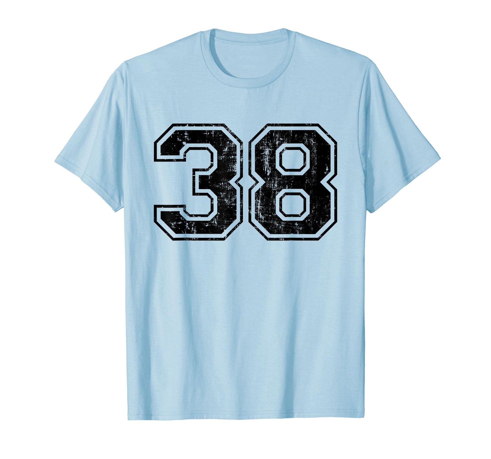 Number 38 Varsity Distressed Sport T-Shirt - Custom Art Print Men Women - T-Shirt, Sweatshirt, Hoodie