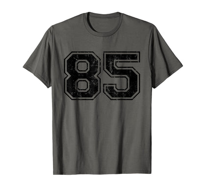 Number 85 Varsity Distressed Sport Team T-Shirt - Novelty Apparel Unisex - T-Shirt, Sweatshirt, Hoodie