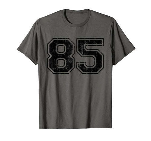 Number 85 Varsity Distressed Sport Team T-Shirt - Novelty Apparel Unisex - T-Shirt, Sweatshirt, Hoodie