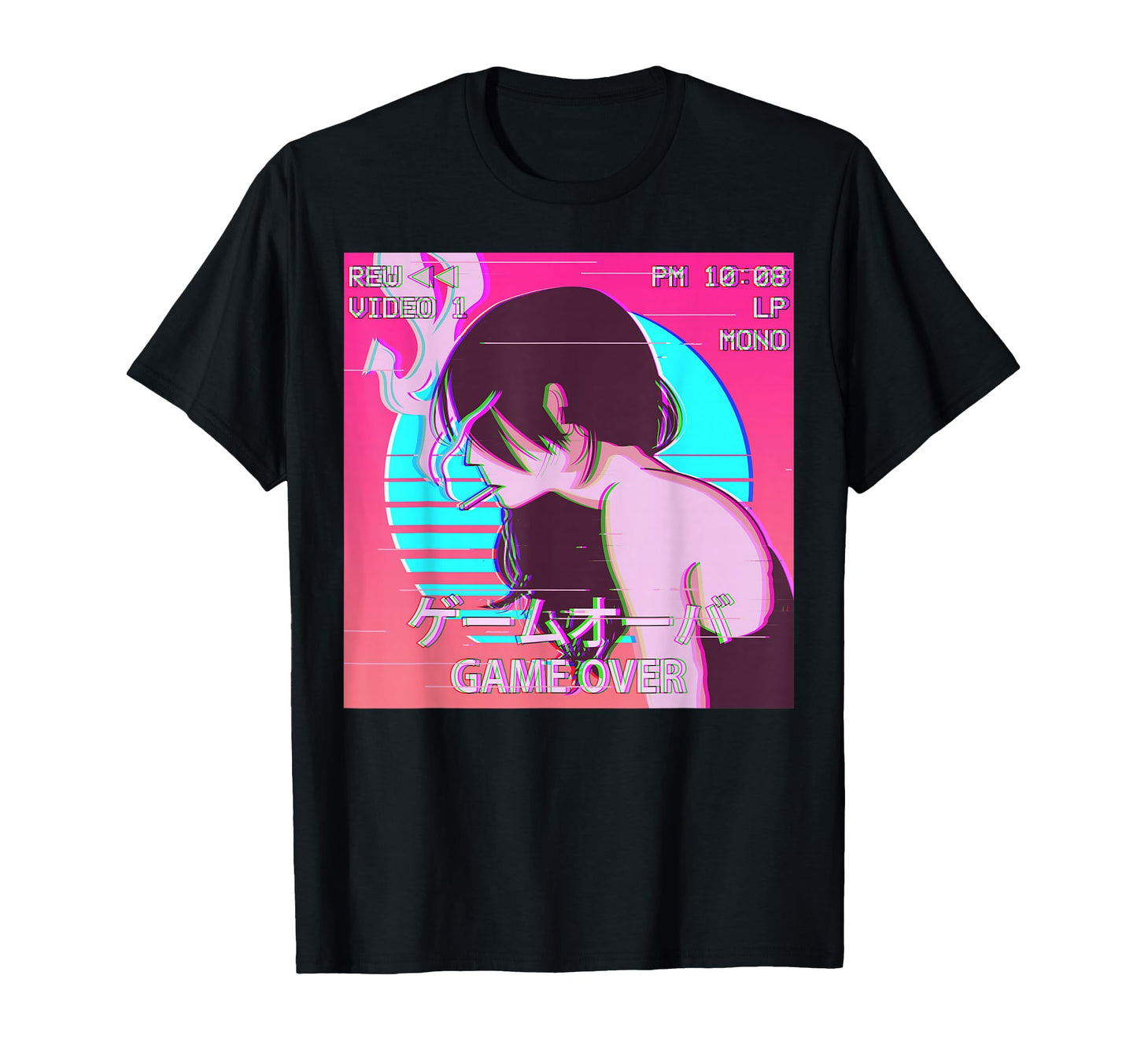 Vaporwave Aesthetic Emo Anime Sad T-Shirt - Minimalist Print Men Women - T-Shirt, Sweatshirt, Hoodie