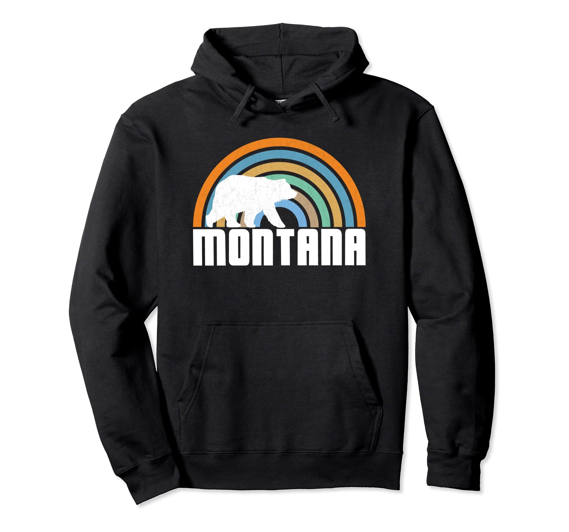 Montana Rainbow Bear Montana Bear Hoodie - Custom Art Print Men Women - T-Shirt, Sweatshirt, Hoodie