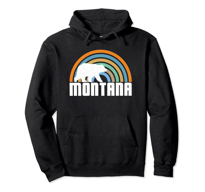 Montana Rainbow Bear Montana Bear Hoodie - Custom Art Print Men Women - T-Shirt, Sweatshirt, Hoodie