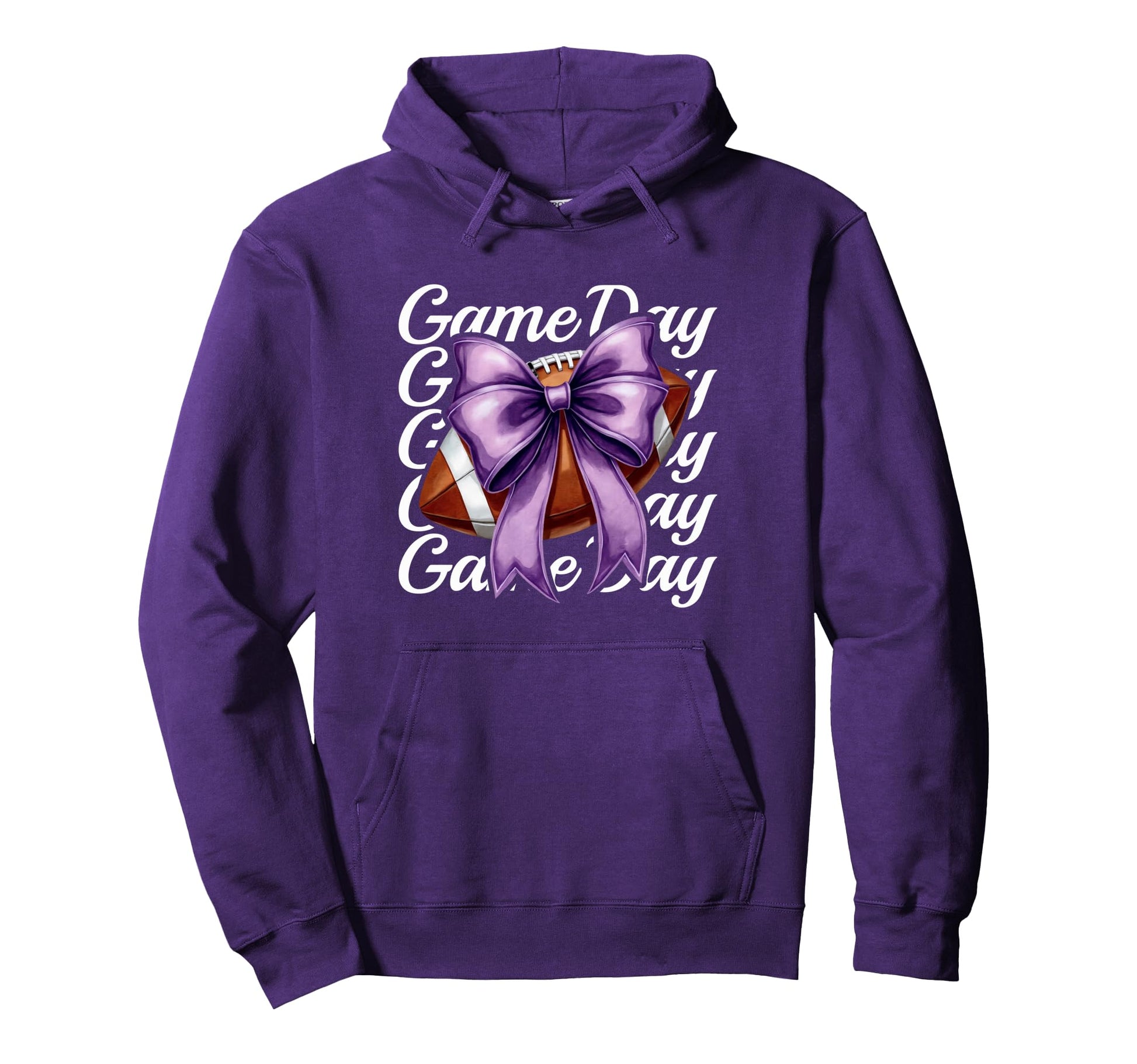 Cheer Fall Football Mom Purple Game Hoodie - Streetwear Style for Adults - T-Shirt, Sweatshirt, Hoodie