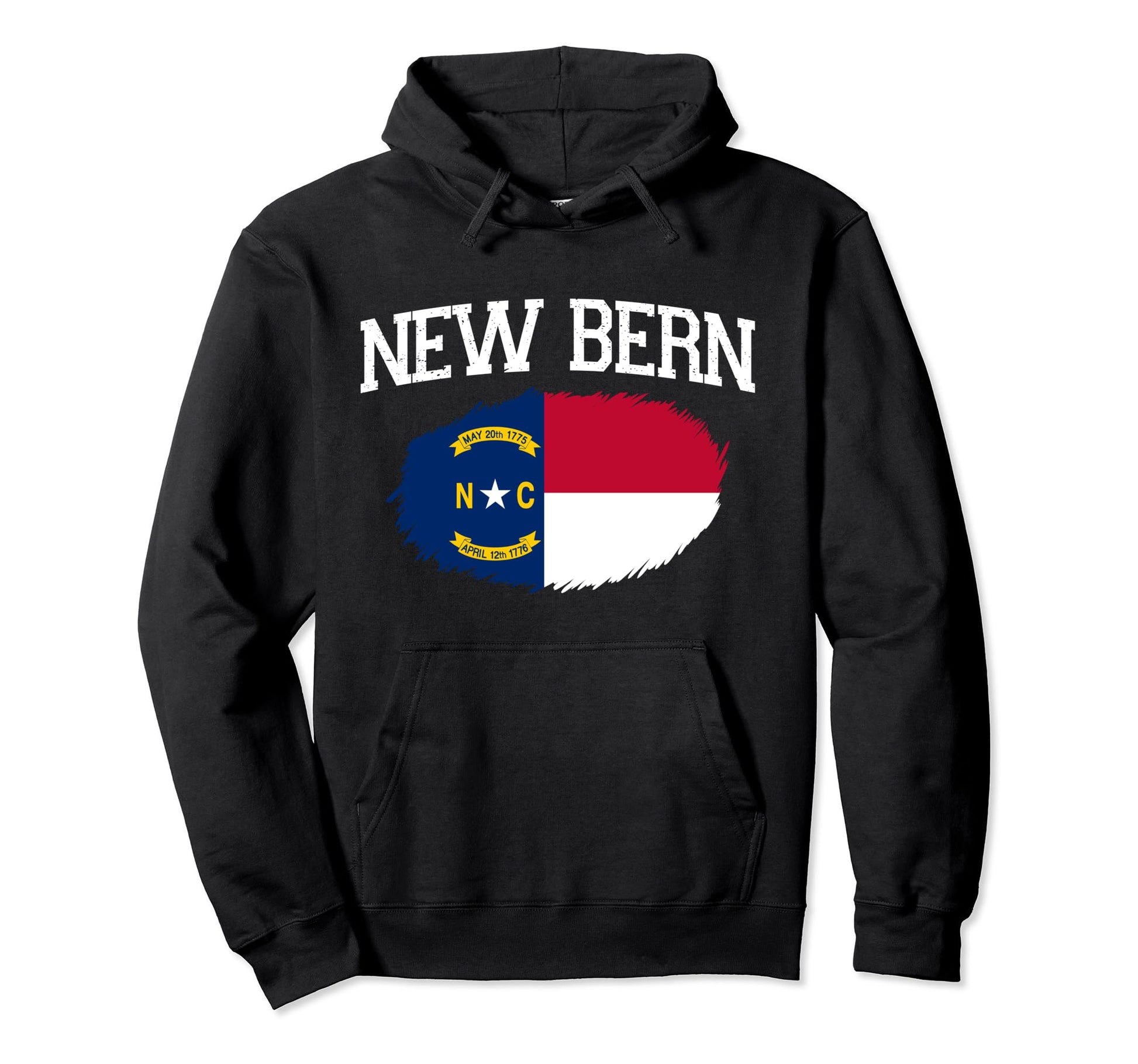 New Bern Nc North Carolina Flag Usa Sports Hoodie - Custom Art Print Unisex - T-Shirt, Sweatshirt, Hoodie