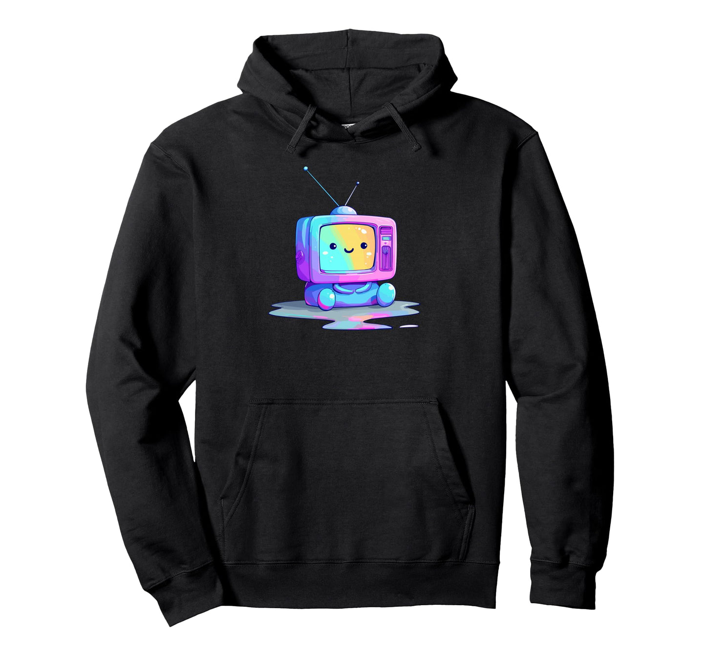 Kawaii Tv Rainbow Pastel Vaporwave Hoodie - Novelty Apparel for Adults - T-Shirt, Sweatshirt, Hoodie
