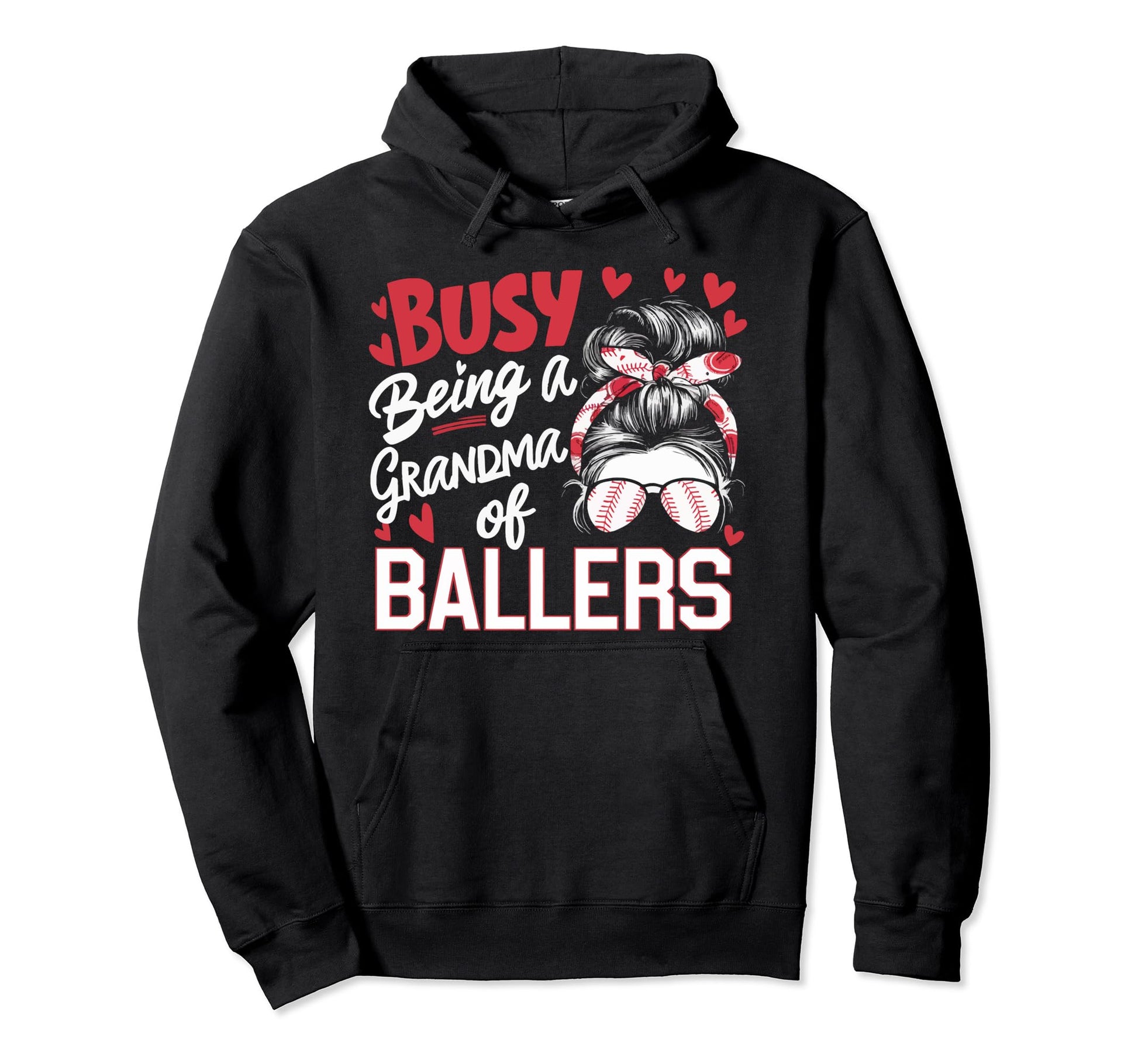 Baseball Grandma Grandmother Granny Hoodie - Fun Novelty Design for Adults - T-Shirt, Sweatshirt, Hoodie