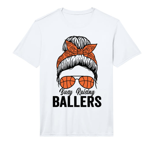 Mens Busy Raising Ballers Basketball T-Shirt - Novelty Apparel for Adults - T-Shirt, Sweatshirt, Hoodie