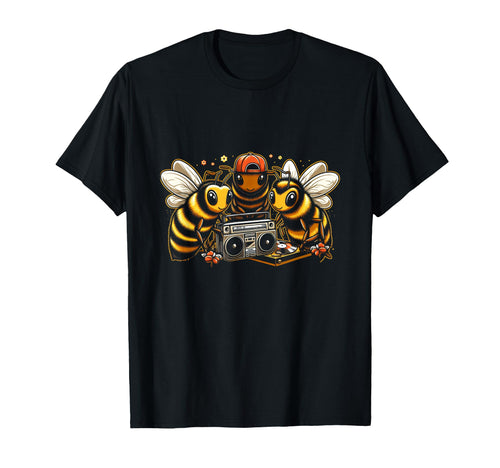 Bee Hip Hop Oldschool Rap Lover T-Shirt - Minimalist Print for Adults - T-Shirt, Sweatshirt, Hoodie