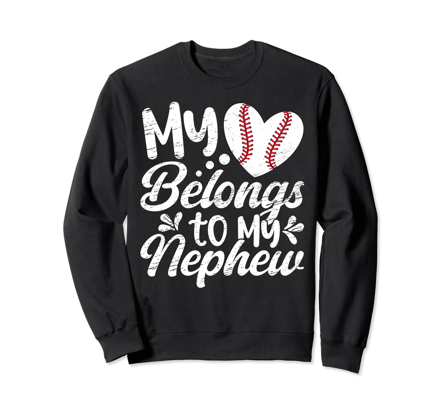 My Heart Baseball Aunt Baseball Sweatshirt - Minimalist Print Men Women - T-Shirt, Sweatshirt, Hoodie