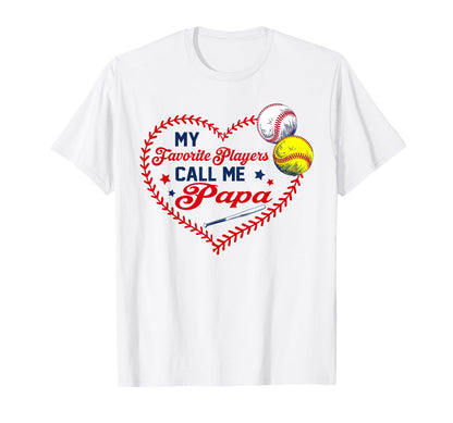 My Favorite Players Call Me Papa T-Shirt - Custom Art Print Unisex - T-Shirt, Sweatshirt, Hoodie