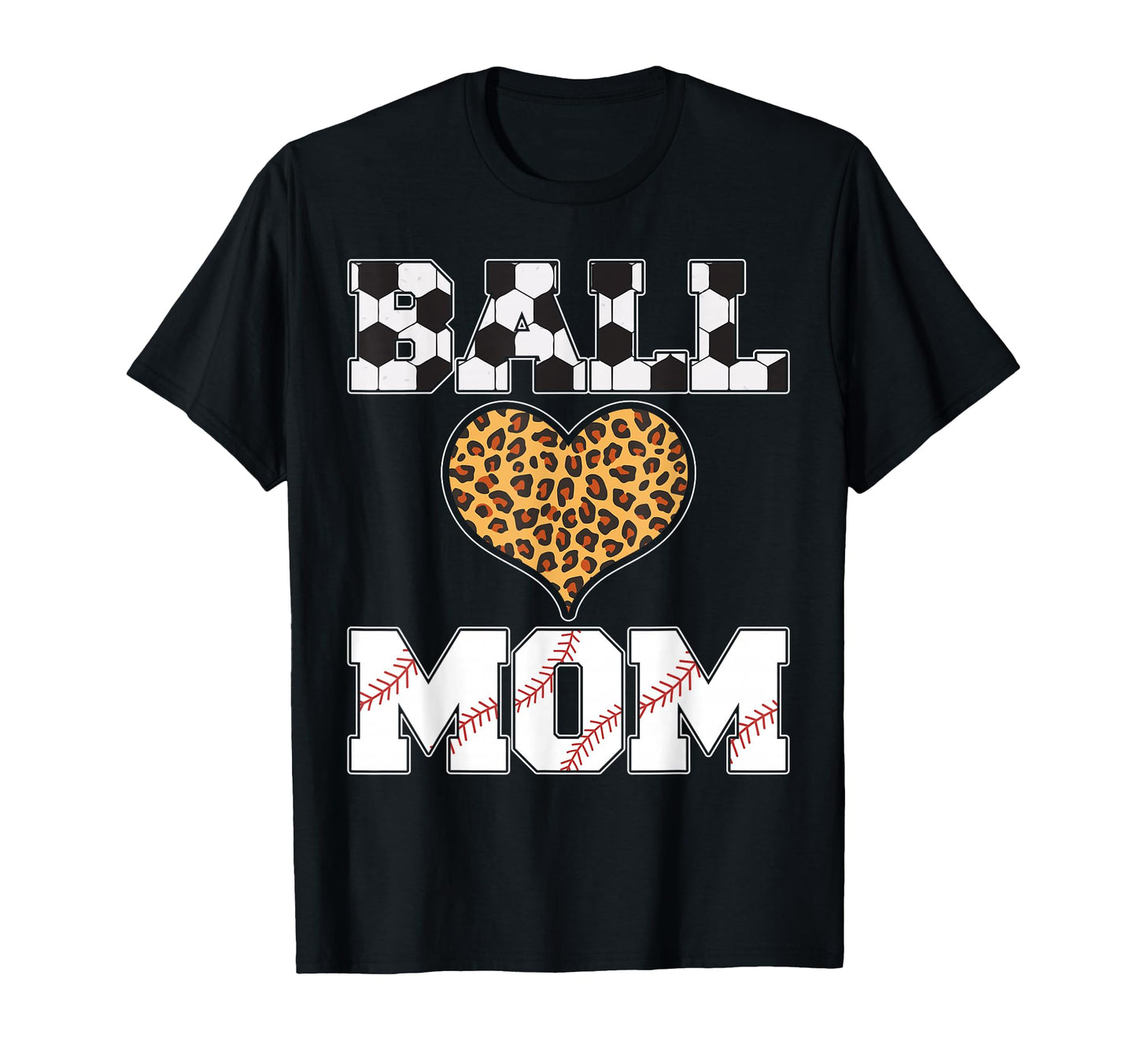 Ball Mom Heart Soccer Baseball Mom T-Shirt - Custom Art Print Unisex - T-Shirt, Sweatshirt, Hoodie