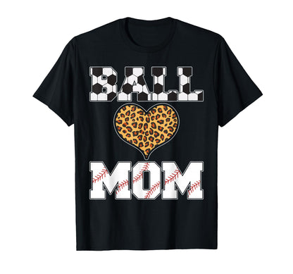 Ball Mom Heart Soccer Baseball Mom T-Shirt - Custom Art Print Unisex - T-Shirt, Sweatshirt, Hoodie