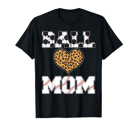 Ball Mom Heart Soccer Baseball Mom T-Shirt - Custom Art Print Unisex - T-Shirt, Sweatshirt, Hoodie
