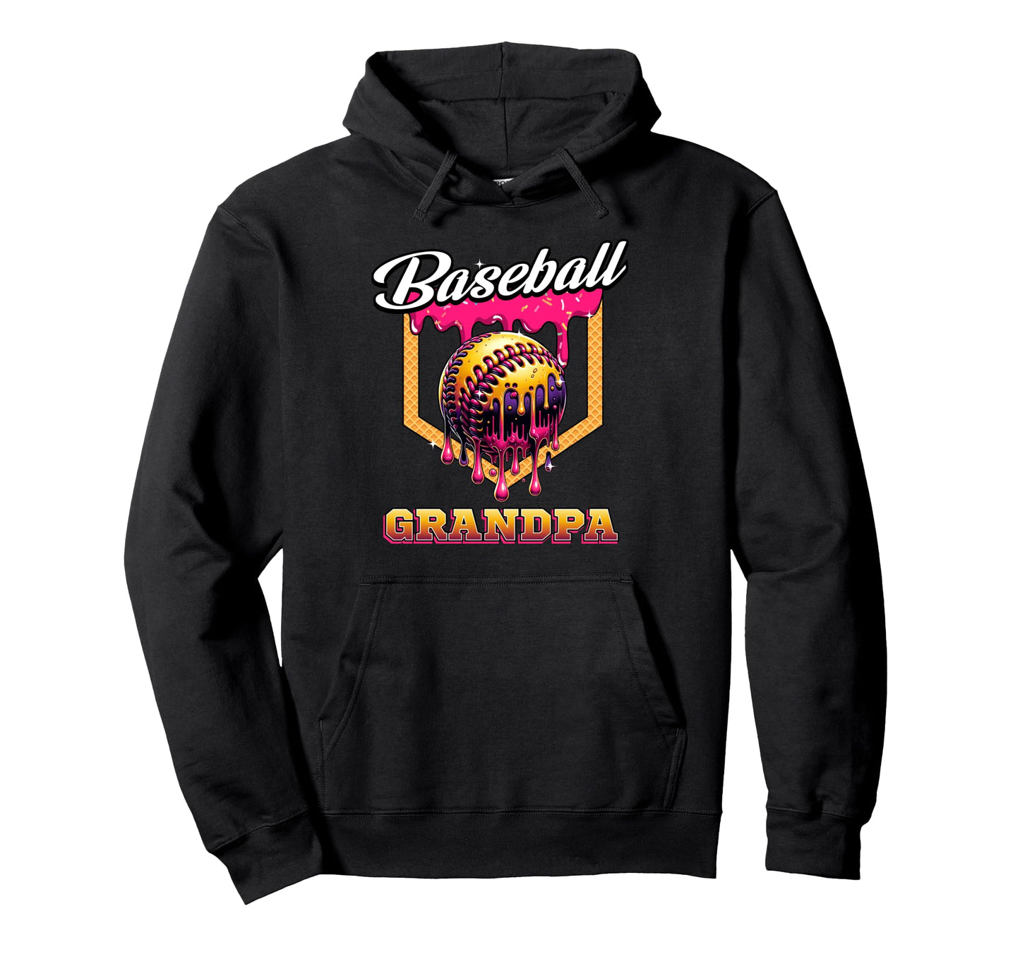 Baseball Grandpa Ice Cream Drip Home Hoodie - Aesthetic Graphic Men Women - T-Shirt, Sweatshirt, Hoodie