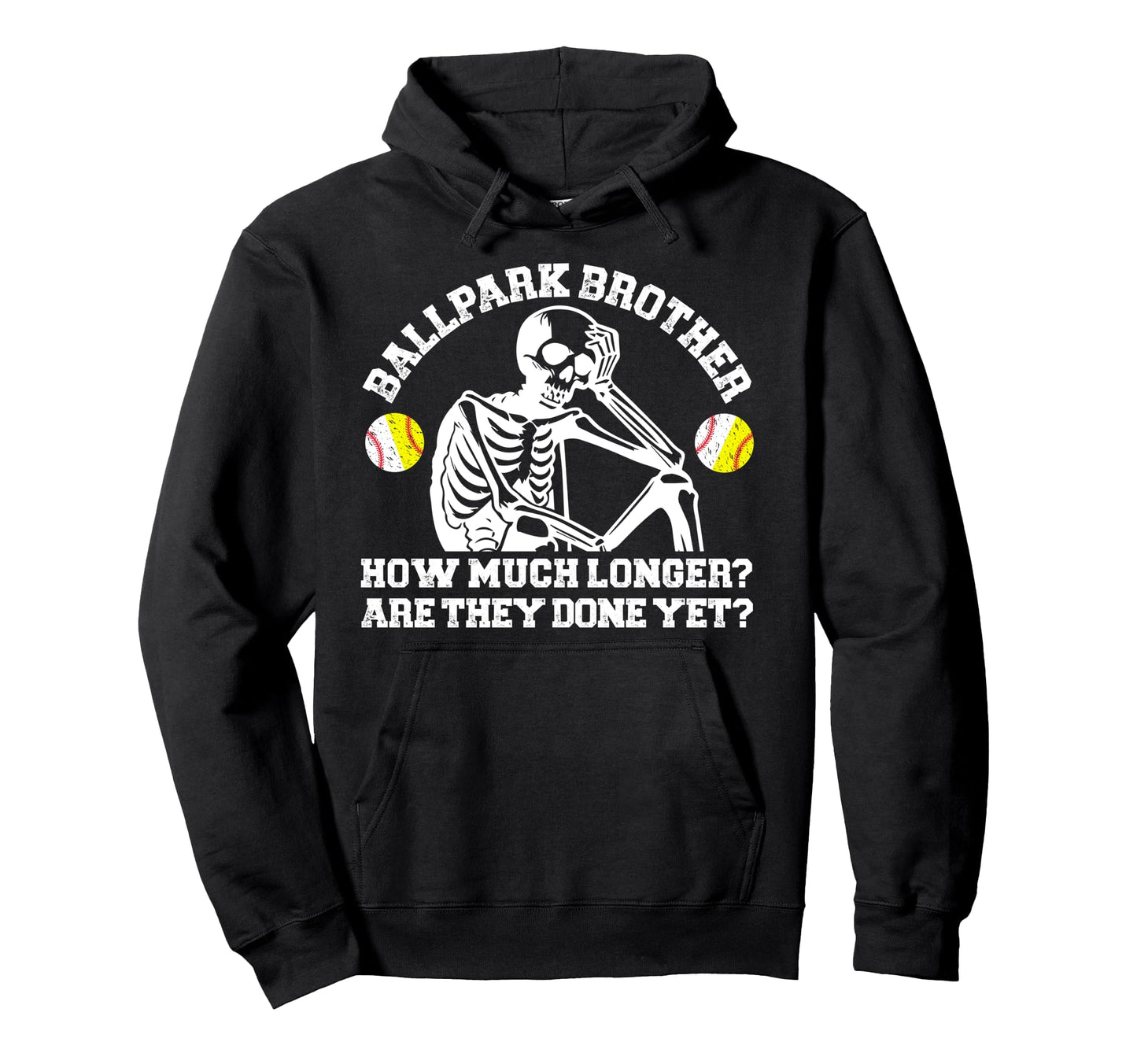 Ballpark Brother Funny Baseball Softball Hoodie - Aesthetic Graphic Unisex - T-Shirt, Sweatshirt, Hoodie