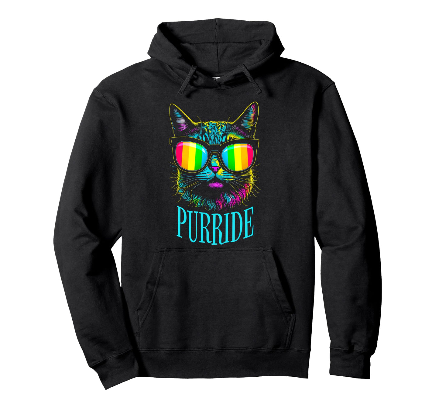 Pride Month Cat Purride Gay Lgbtq Rainbow Hoodie - Novelty Apparel Unisex - T-Shirt, Sweatshirt, Hoodie