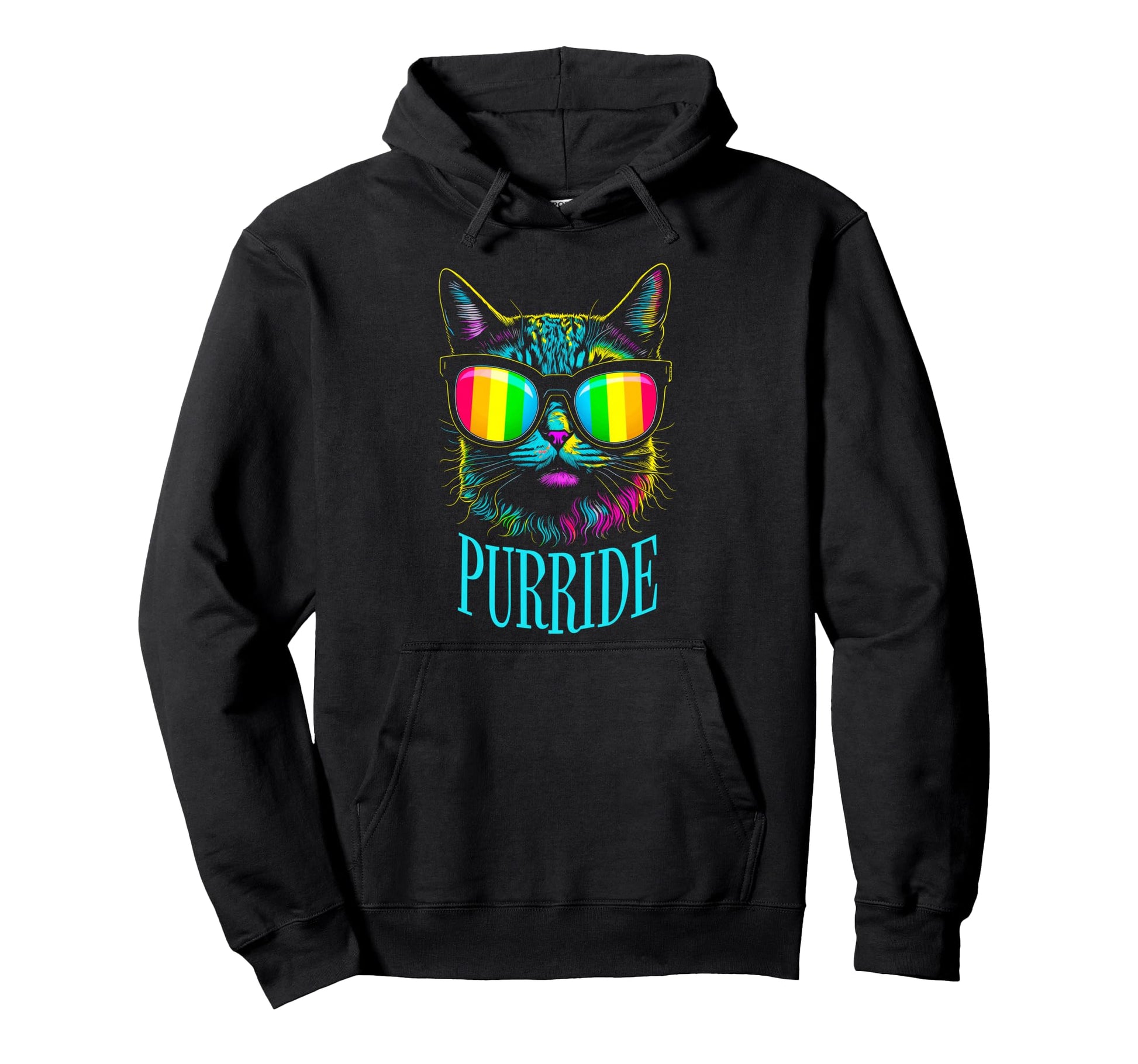 Pride Month Cat Purride Gay Lgbtq Rainbow Hoodie - Novelty Apparel Unisex - T-Shirt, Sweatshirt, Hoodie