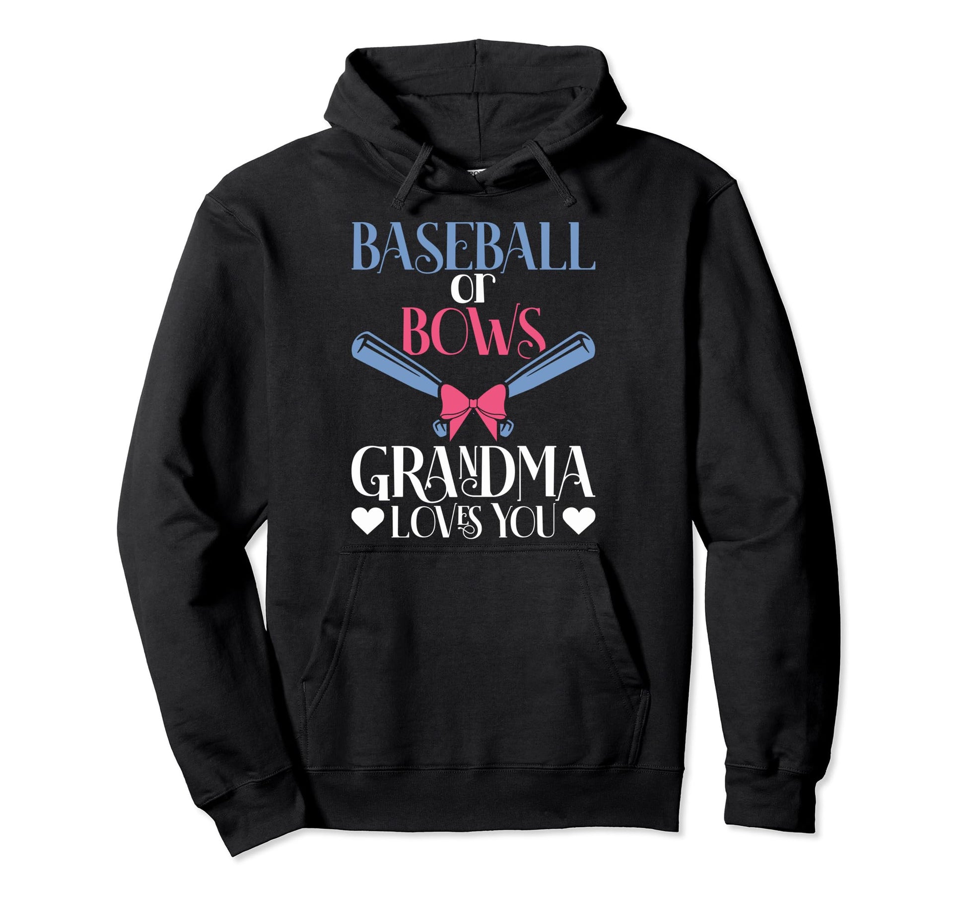 Baseball Or Bows Grandma Baseball Or Bows Hoodie - Custom Art Print Unisex - T-Shirt, Sweatshirt, Hoodie
