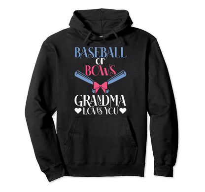 Baseball Or Bows Grandma Baseball Or Bows Hoodie - Custom Art Print Unisex - T-Shirt, Sweatshirt, Hoodie
