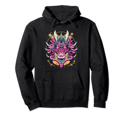 Dragon Techno Vaporwave Anime Hoodie - Custom Art Print for Adults - T-Shirt, Sweatshirt, Hoodie