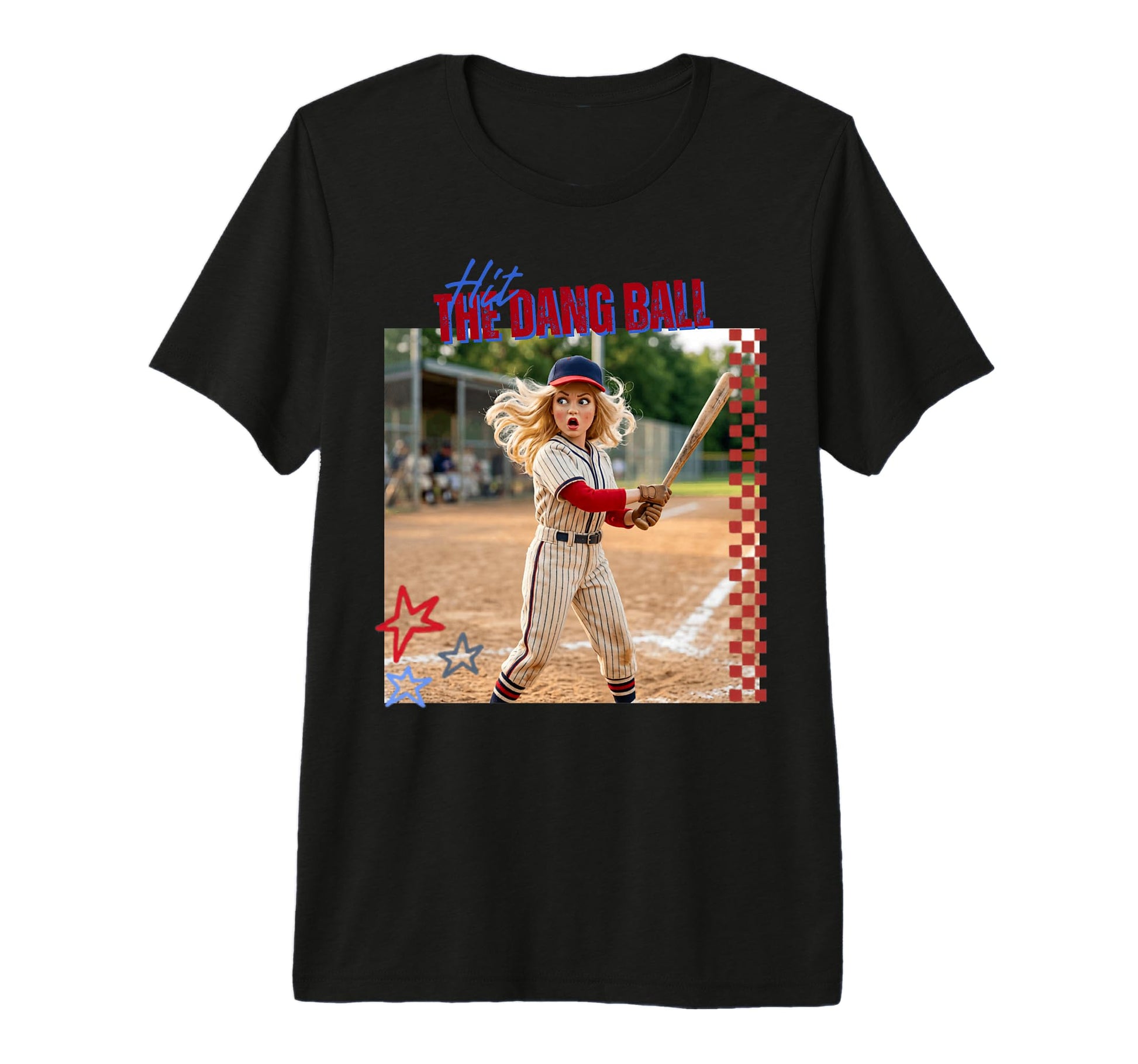 Funny Hit Dang Ball Baseball Lover Tri T-Shirt - Graphic Print for Adults - T-Shirt, Sweatshirt, Hoodie