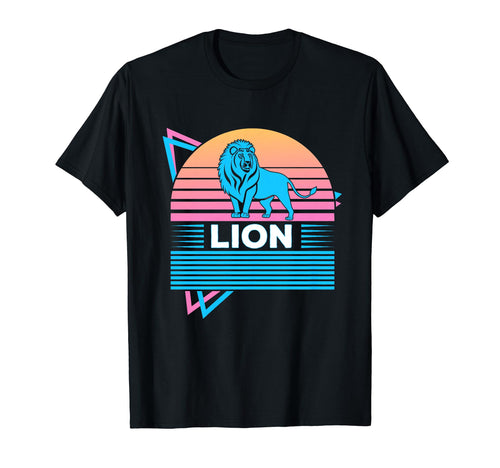 Lion Vaporwave Aesthetic T-Shirt - Minimalist Print Unisex - T-Shirt, Sweatshirt, Hoodie