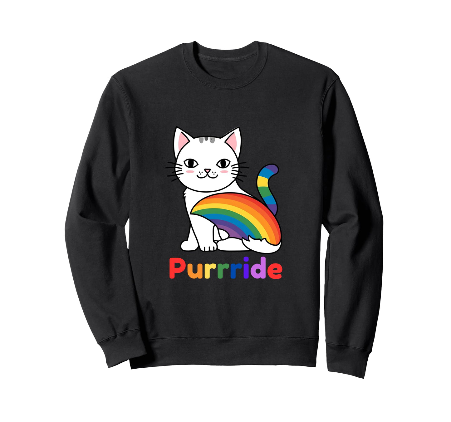 Cat Lovers Pride Month Purrride Rainow Sweatshirt - Novelty Apparel Unisex - T-Shirt, Sweatshirt, Hoodie