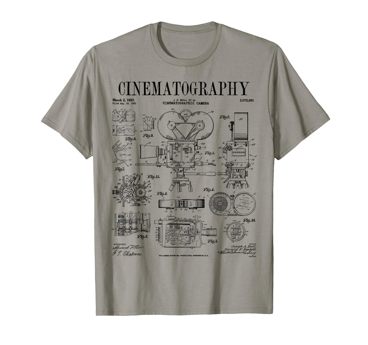 Cinematography Movie Film Camera Patent T-Shirt - Graphic Print Unisex - T-Shirt, Sweatshirt, Hoodie