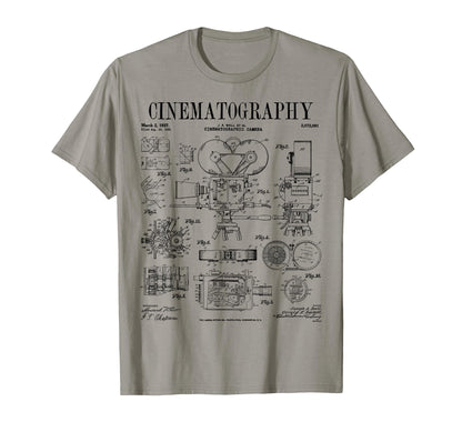 Cinematography Movie Film Camera Patent T-Shirt - Graphic Print Unisex - T-Shirt, Sweatshirt, Hoodie