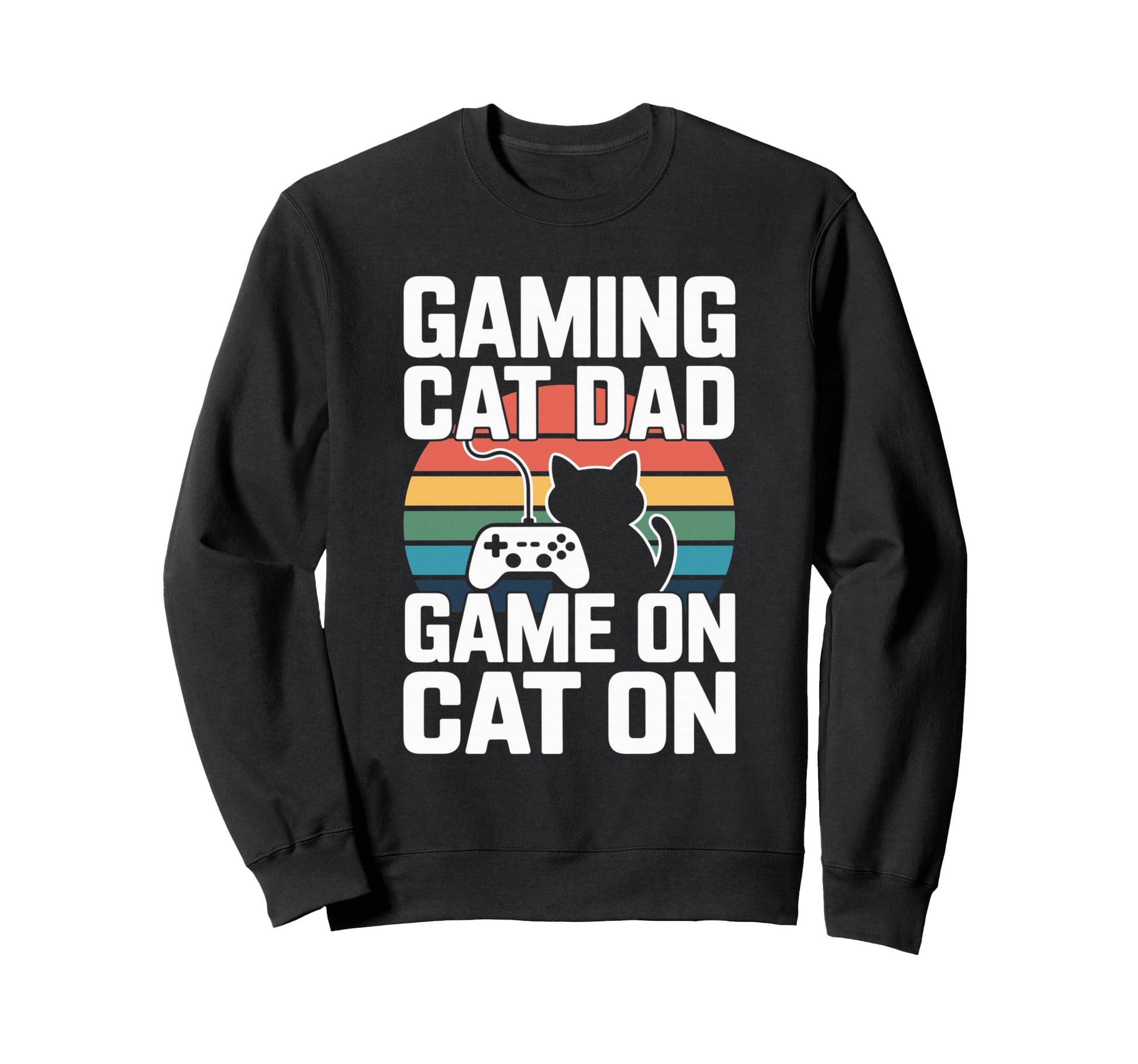 Gaming Cat Dad Game Cat Sweatshirt - Casual Everyday Wear for Adults - T-Shirt, Sweatshirt, Hoodie