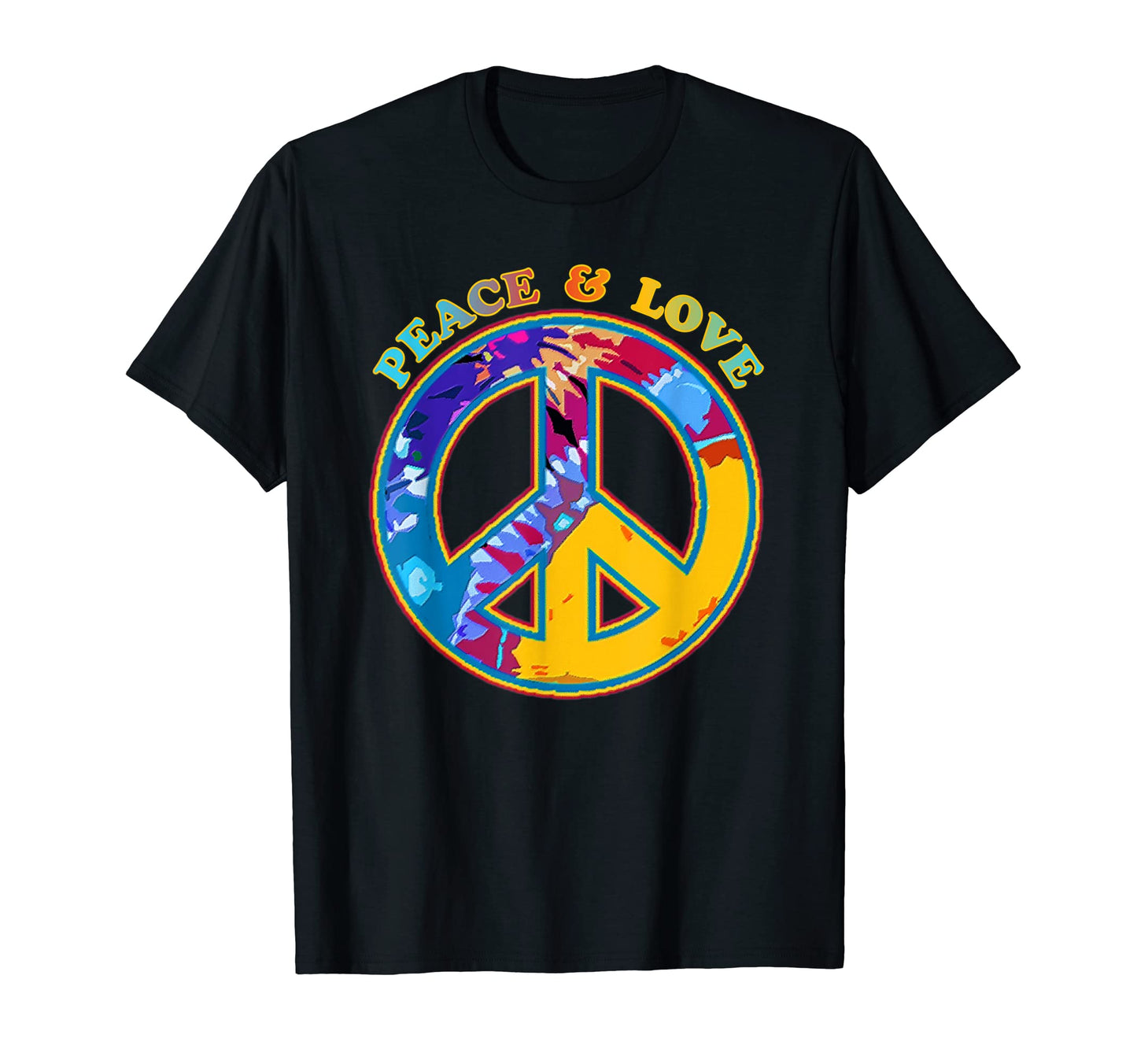 Peace Sign Love 60S 70S Tie Dye Hippie T-Shirt - Graphic Print for Adults - T-Shirt, Sweatshirt, Hoodie