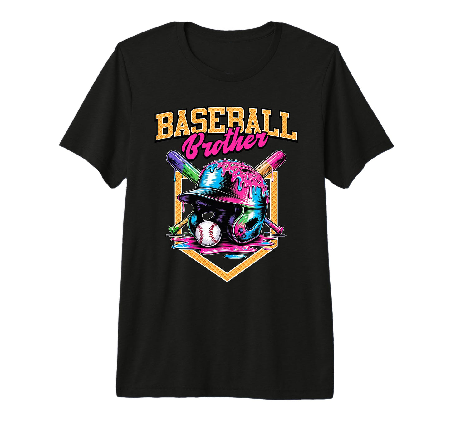 Baseball Brother Tie Dye Baseball Drip T-Shirt - Trendy Graphic Men Women - T-Shirt, Sweatshirt, Hoodie