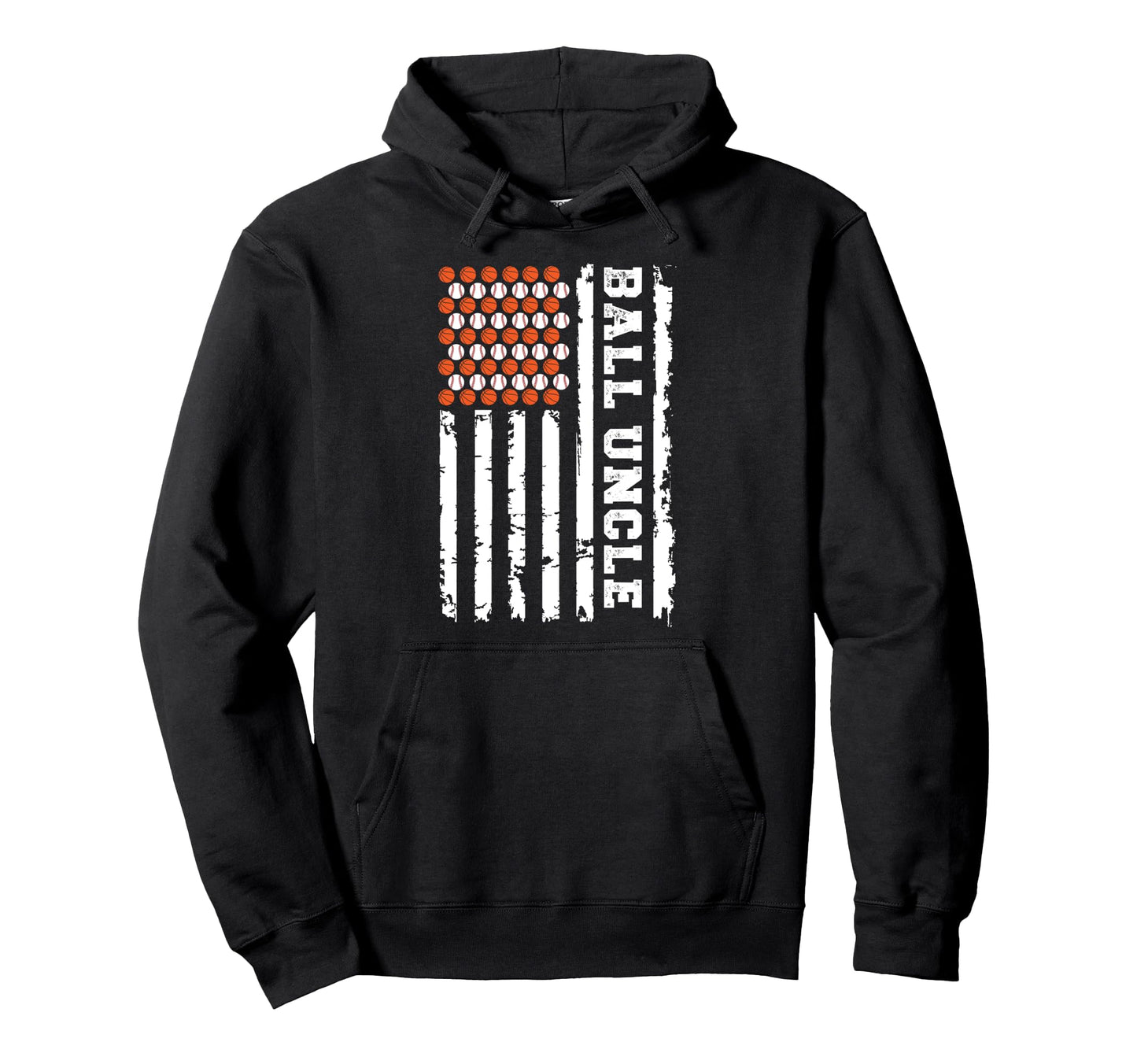 Ball Uncle Us Flag Baseball Basketball Hoodie - Fun Novelty Design Unisex - T-Shirt, Sweatshirt, Hoodie