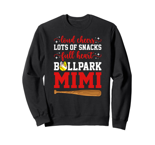 Ballpark Mimi Grandma Funny Baseball Sweatshirt - Unique Graphic Unisex - T-Shirt, Sweatshirt, Hoodie